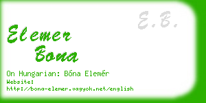 elemer bona business card