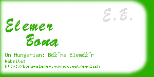 elemer bona business card